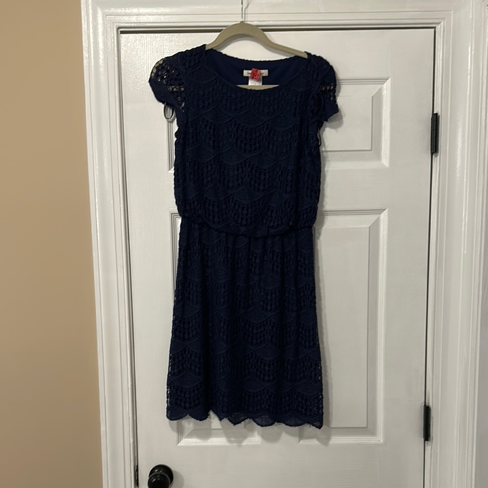 Navy Blue Lace Dress